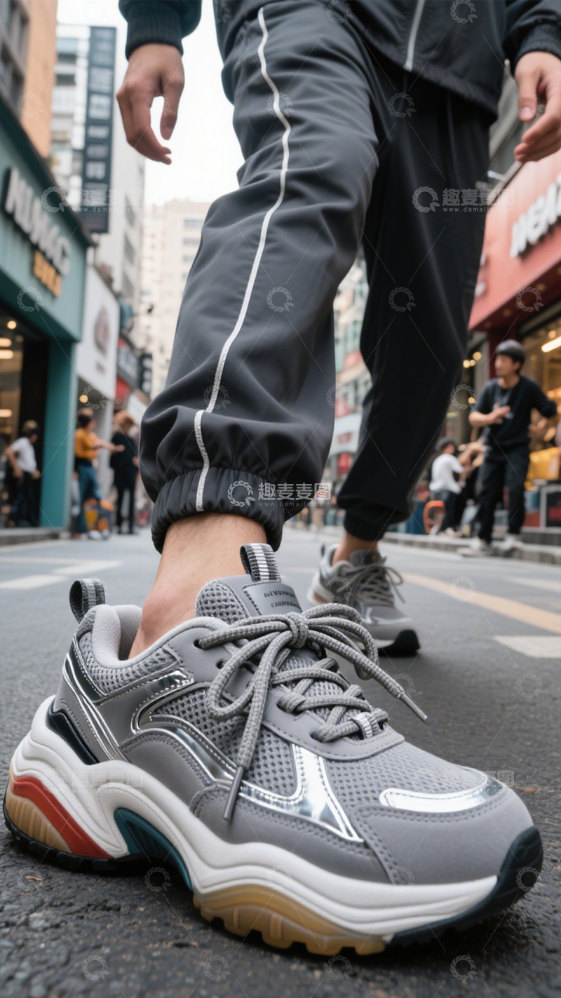高清大图下载【趣麦麦图】老爹鞋潮流穿搭标配3