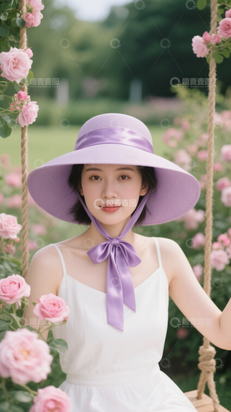 高清大图下载【趣麦麦图】-草编帽子防晒必备