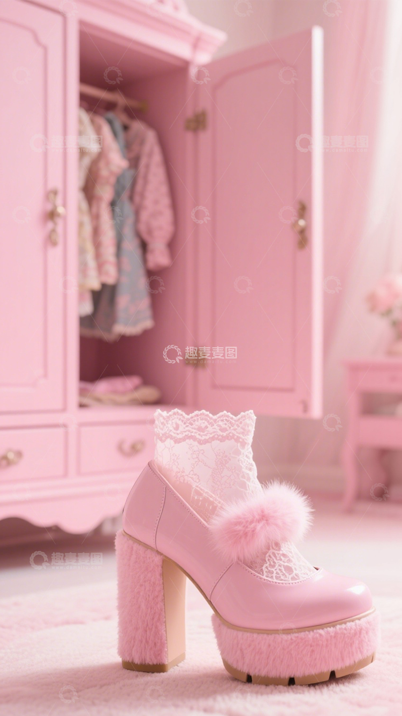 高清大图下载【趣麦麦图】粉皮鞋点亮甜美穿搭