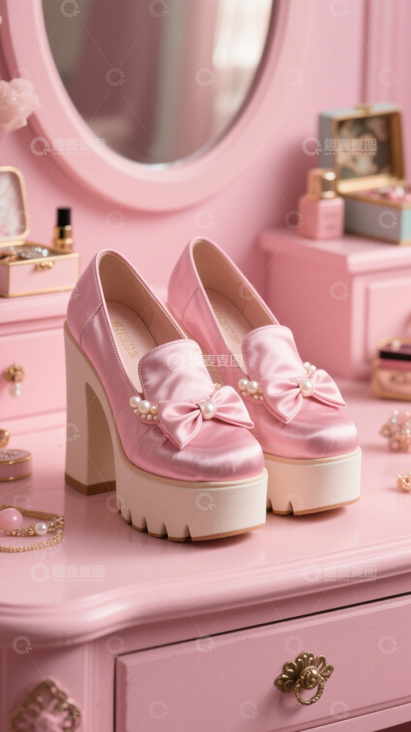 高清大图下载【趣麦麦图】粉皮鞋点亮甜美穿搭3
