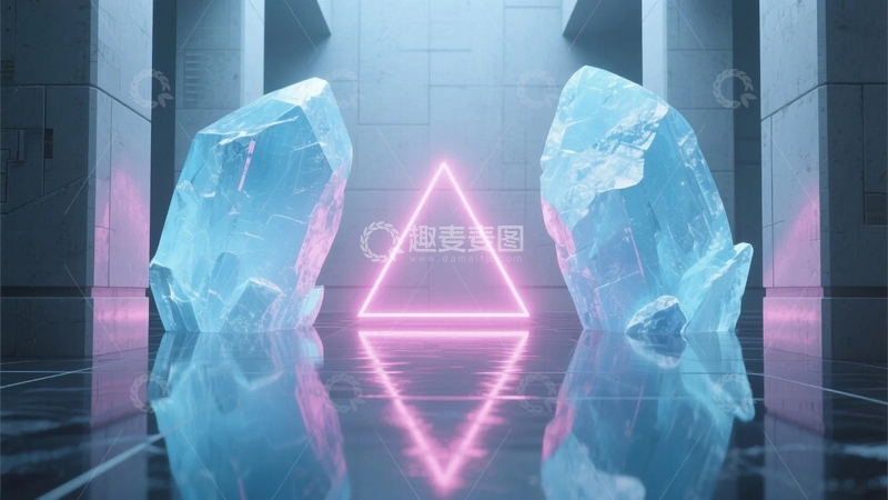 高清大图下载【趣麦麦图】赛博朋克风水晶大厅