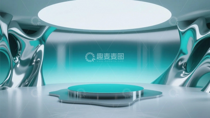 高清大图下载【趣麦麦图】蓝色梦幻空间产品展台2