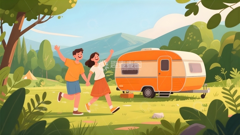 高清大图下载【趣麦麦图】夏季露营度假人物3