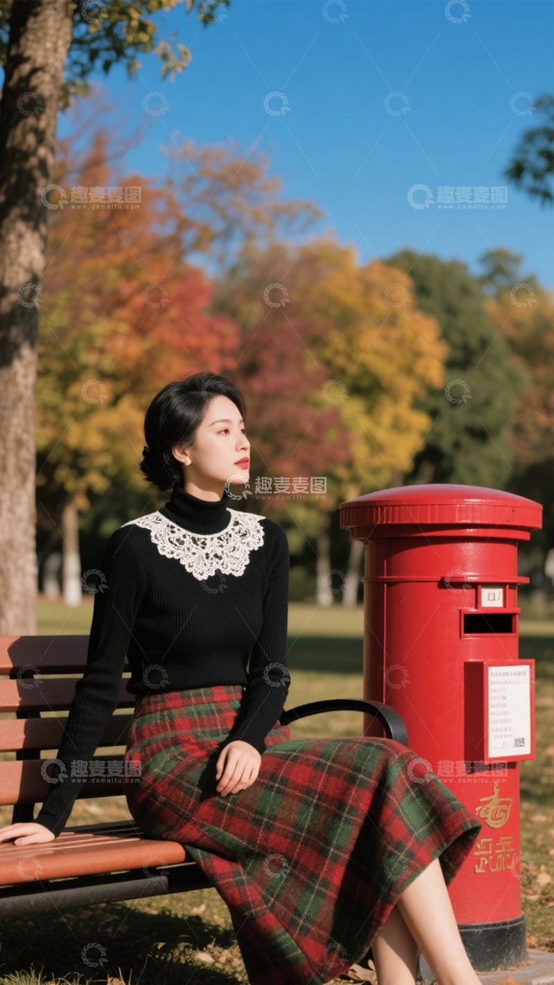 高清大图下载【趣麦麦图】半裙复古穿搭亮点3