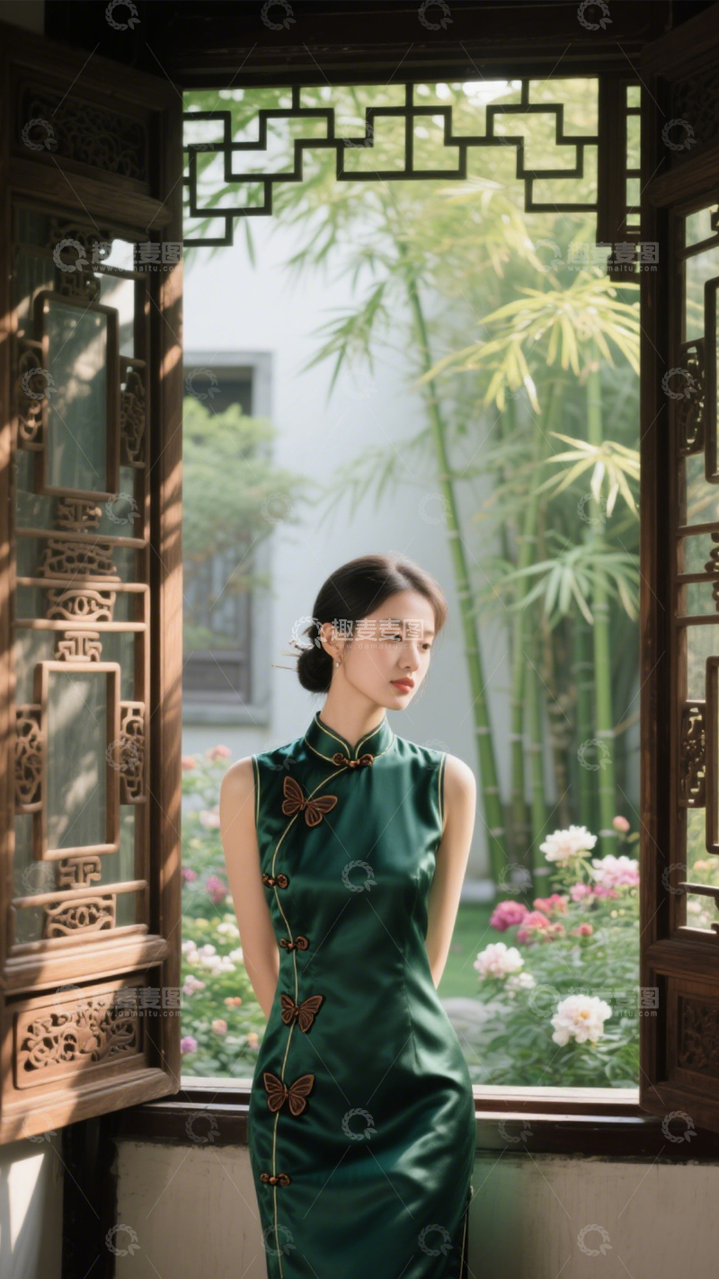 高清大图下载【趣麦麦图】旗袍国风穿搭典范2