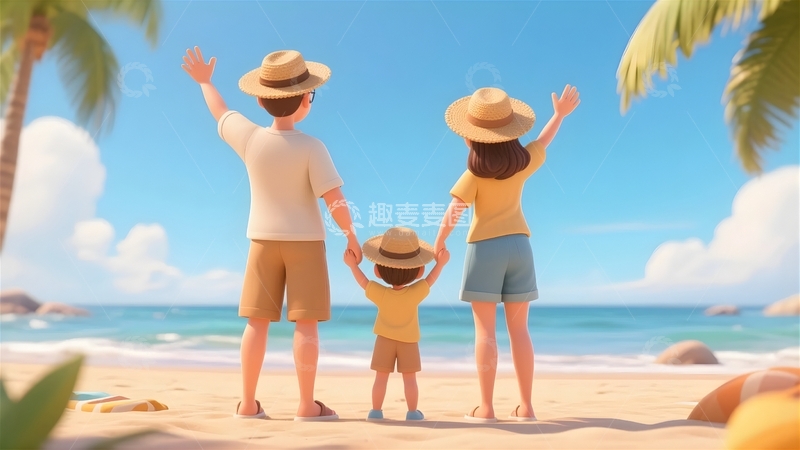 高清大图下载【趣麦麦图】海边旅游度假人物8