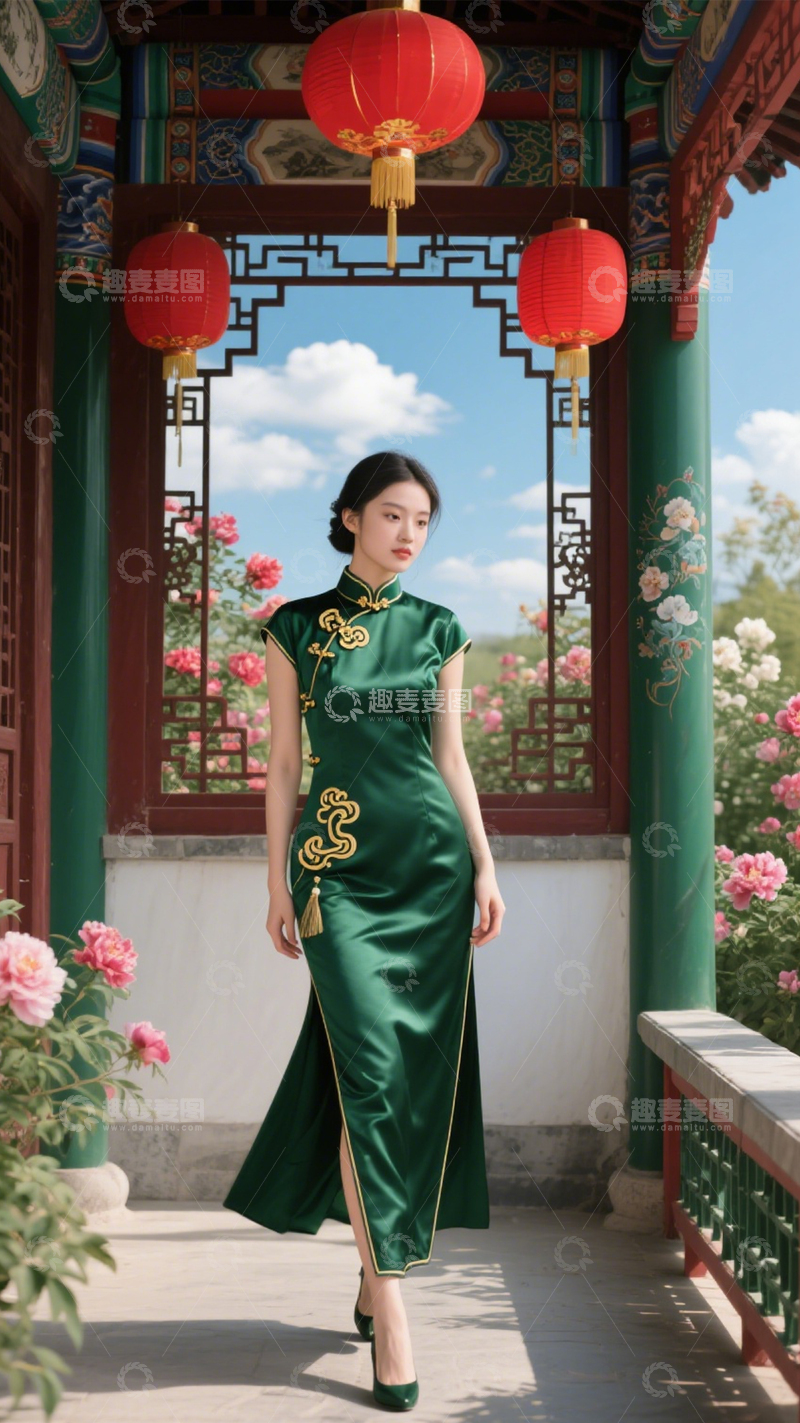 高清大图下载【趣麦麦图】旗袍国风穿搭典范3