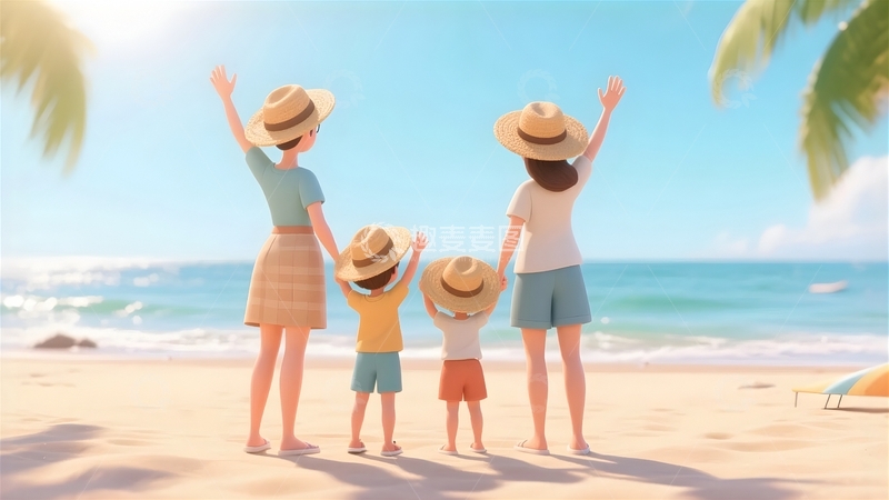 高清大图下载【趣麦麦图】海边旅游度假人物9