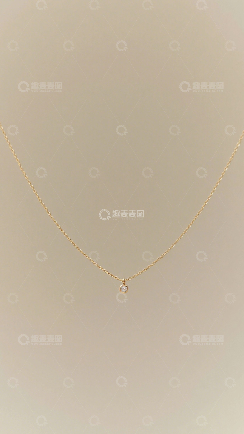 高清大图下载【趣麦麦图】小金钻细链简约项链2