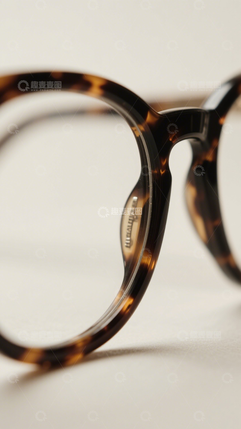 高清大图下载【趣麦麦图】玳瑁圆框复古眼镜