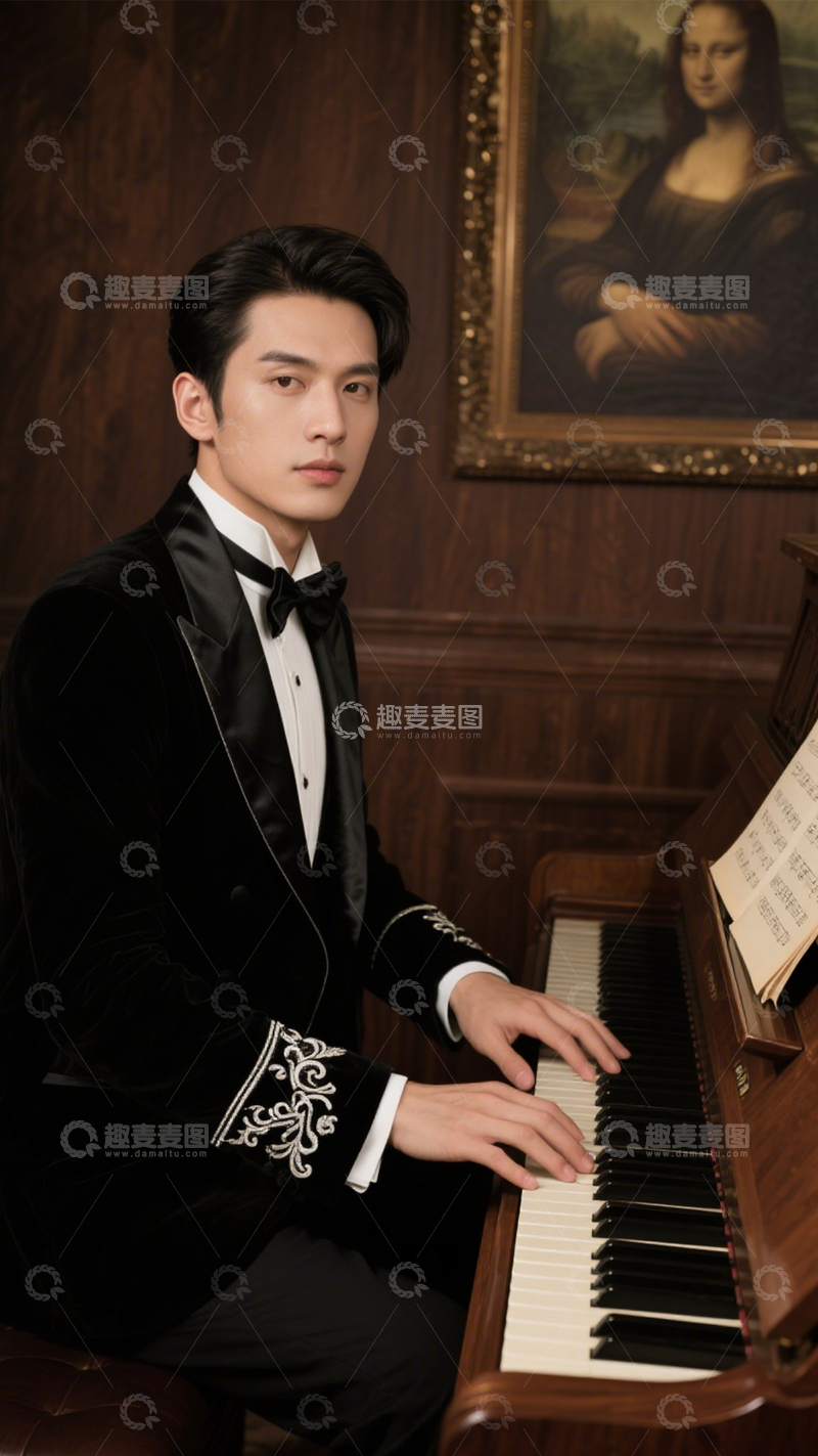 高清大图下载【趣麦麦图】丝绒礼服男士优雅范2