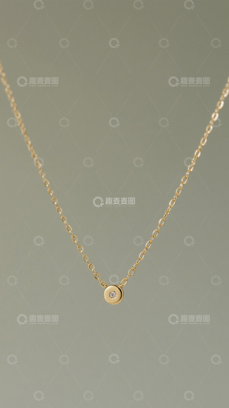 高清大图下载【趣麦麦图】小金钻细链简约项链