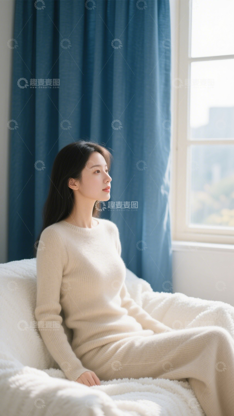 高清大图下载【趣麦麦图】针织套装慵懒居家风2
