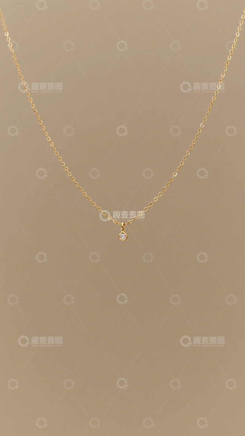 高清大图下载【趣麦麦图】小金钻细链简约项链1