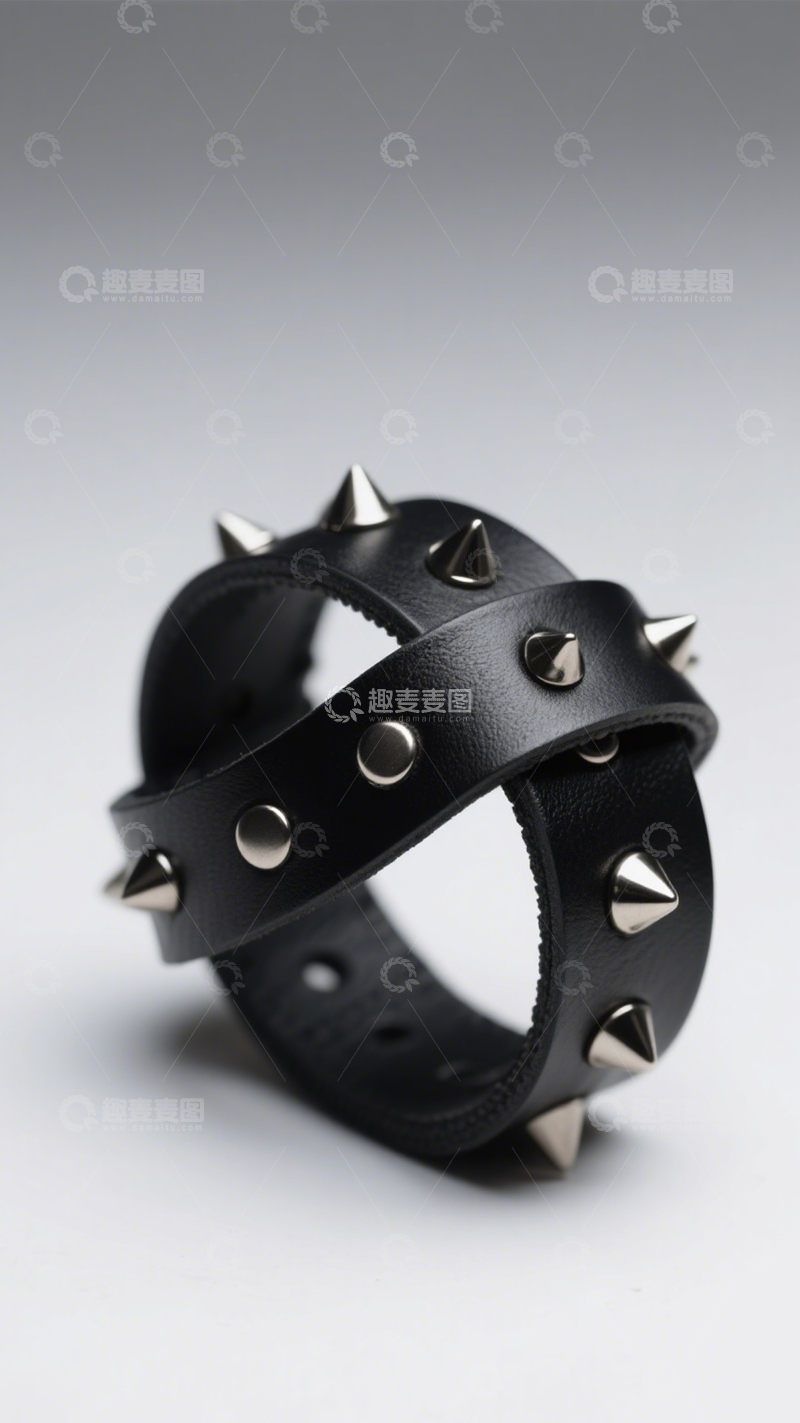 高清大图下载【趣麦麦图】个性朋克铆钉手环