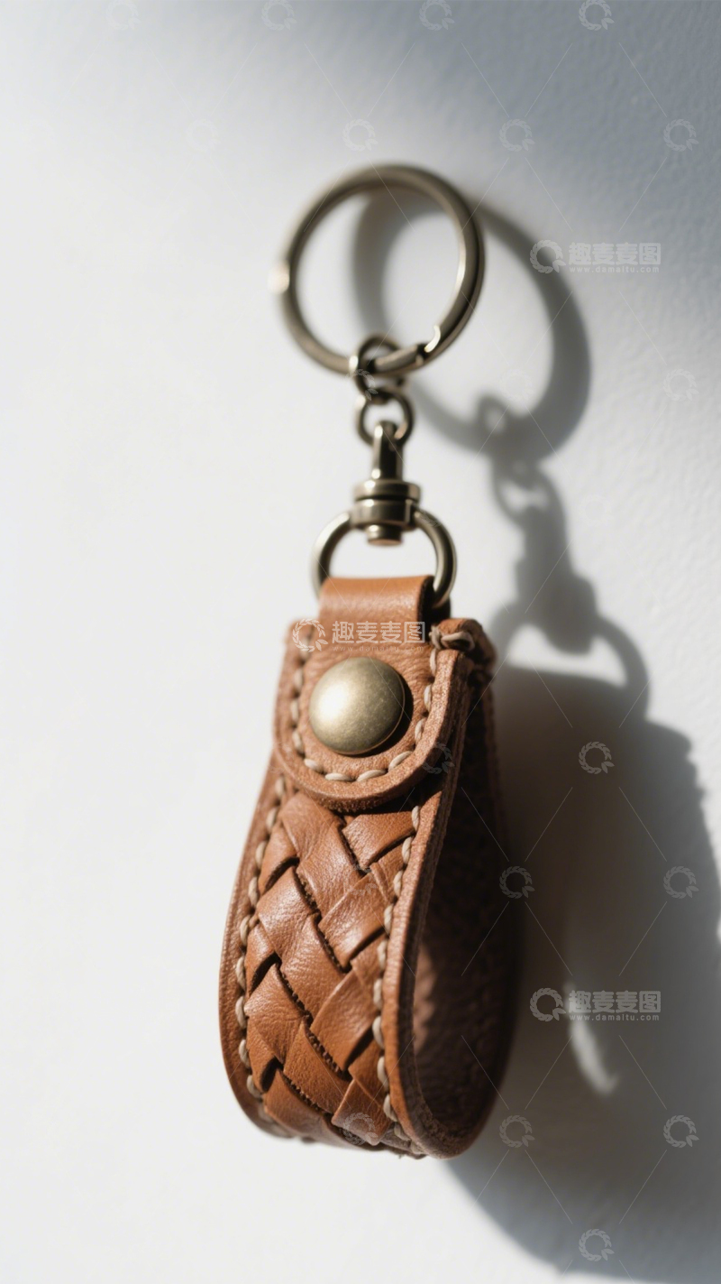 高清大图下载【趣麦麦图】复古实用编织皮钥匙扣2