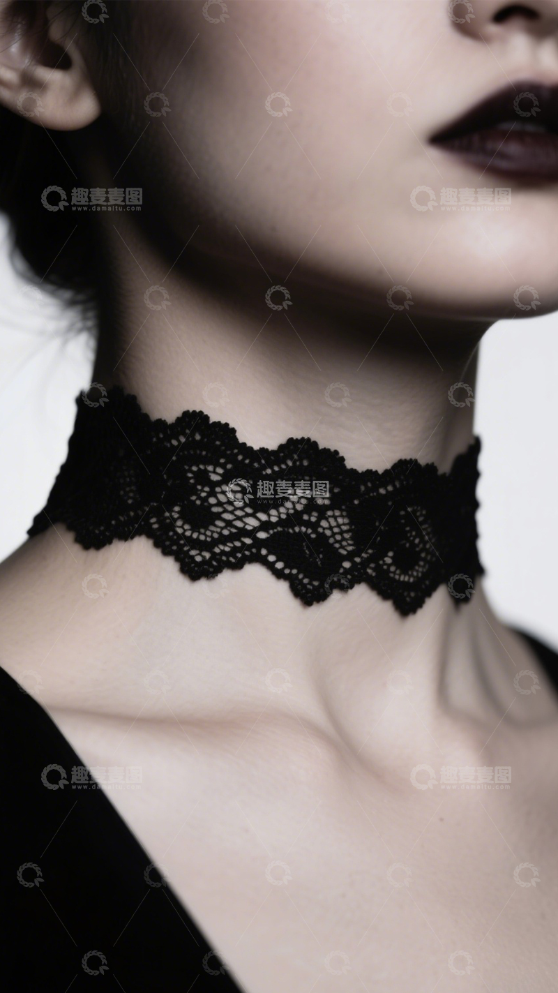 高清大图下载【趣麦麦图】复古优雅蕾丝颈链1