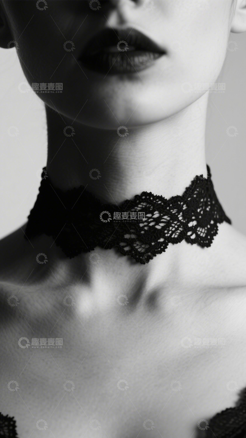 高清大图下载【趣麦麦图】复古优雅蕾丝颈链