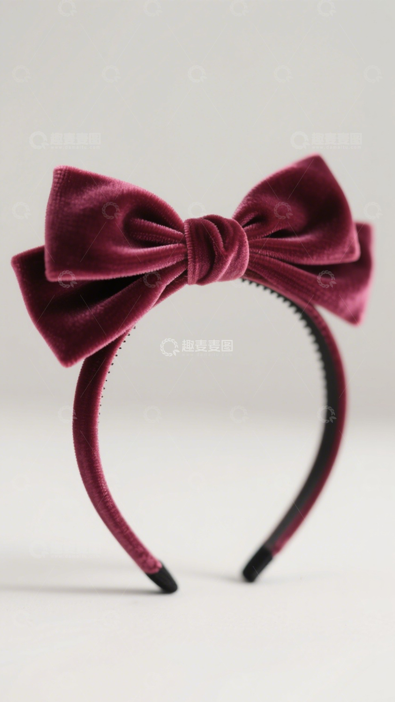 高清大图下载【趣麦麦图】丝绒蝴蝶结发箍