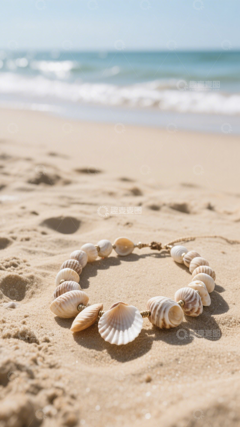 高清大图下载【趣麦麦图】海滩度假贝壳项链