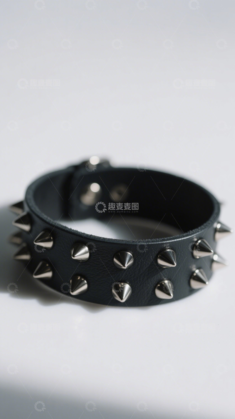 高清大图下载【趣麦麦图】个性朋克铆钉手环3
