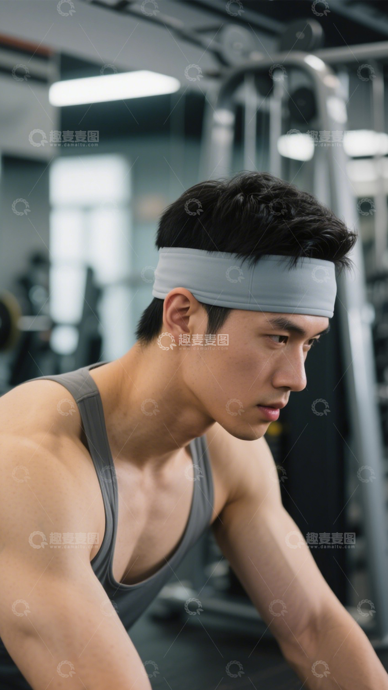 高清大图下载【趣麦麦图】健身时尚吸汗发带1