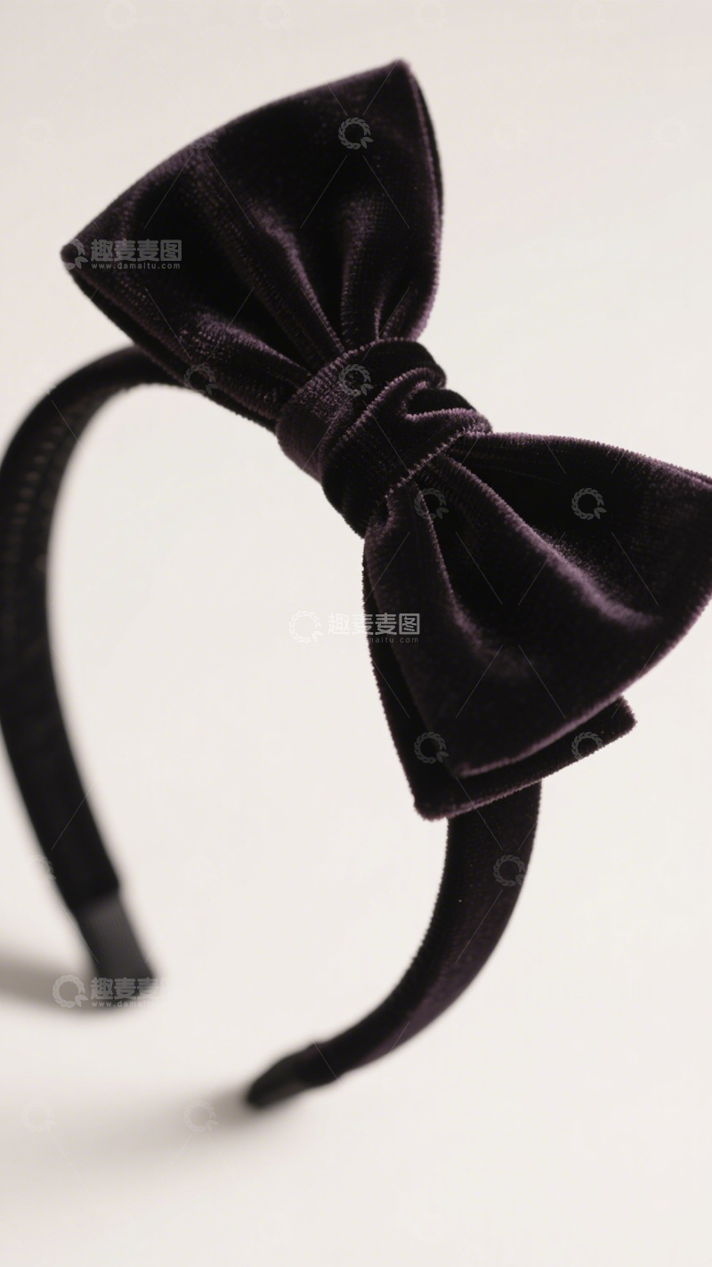 高清大图下载【趣麦麦图】丝绒蝴蝶结发箍3