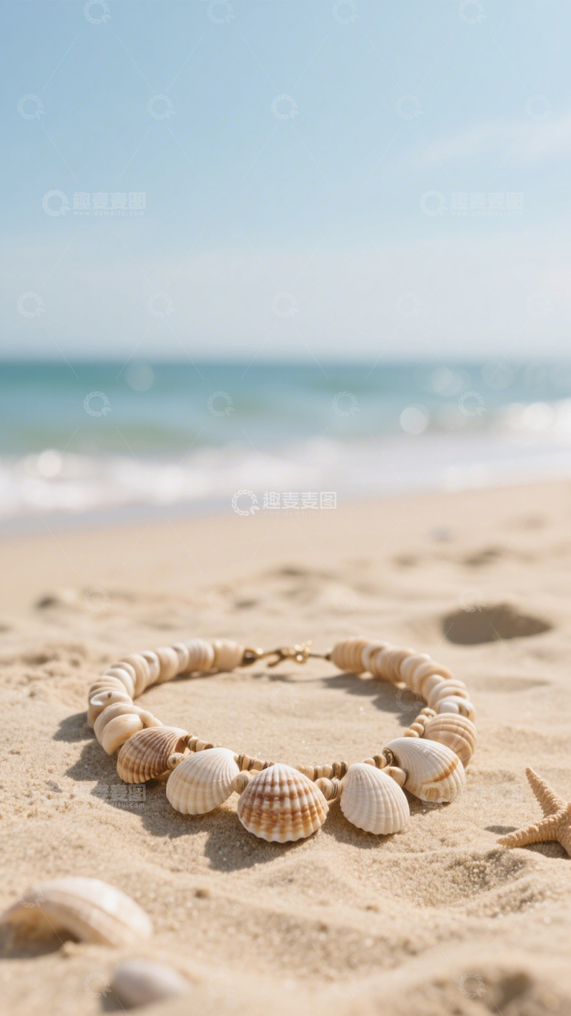 高清大图下载【趣麦麦图】海滩度假贝壳项链3