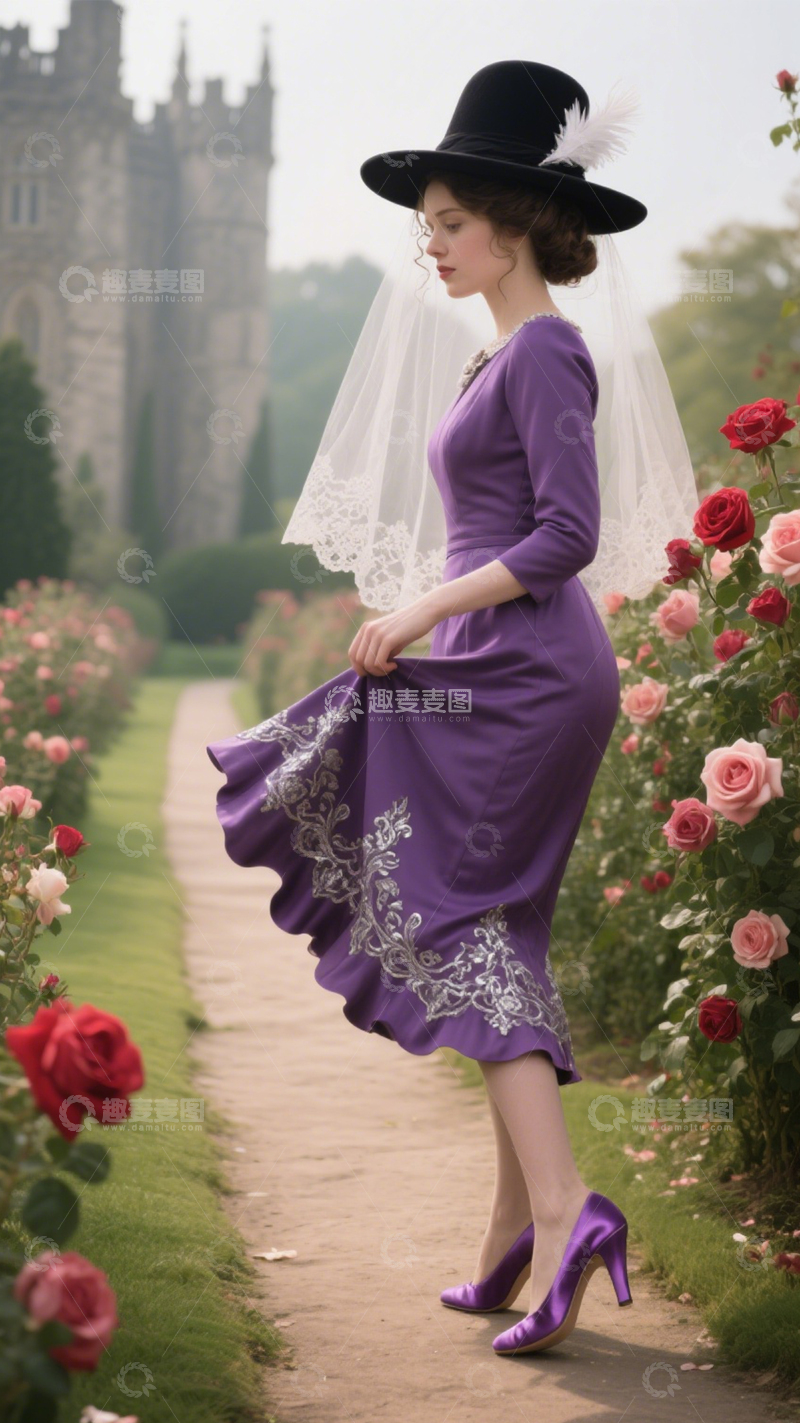 高清大图下载【趣麦麦图】复古优雅花园穿搭1