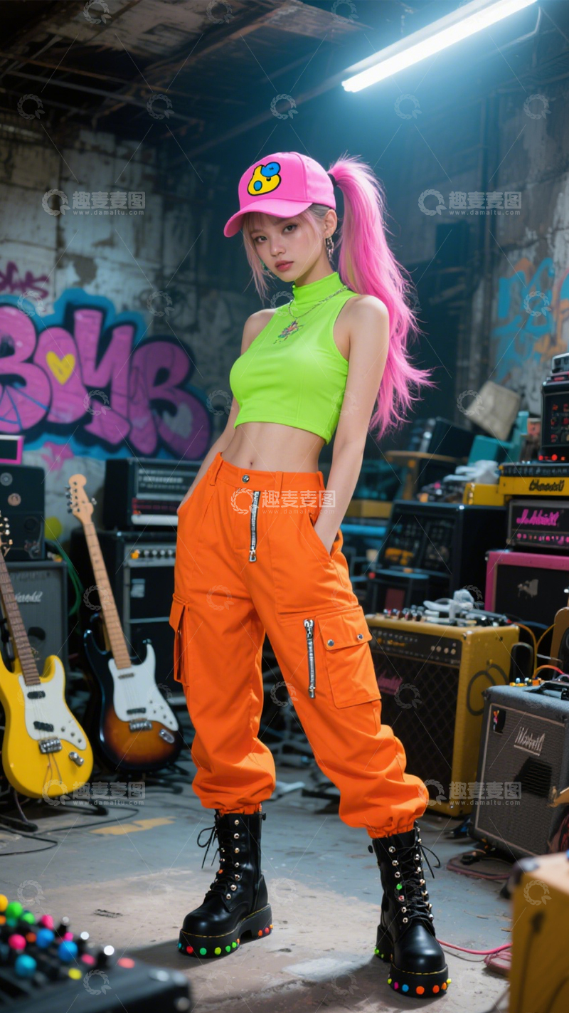 高清大图下载【趣麦麦图】潮流街头荧光穿搭1