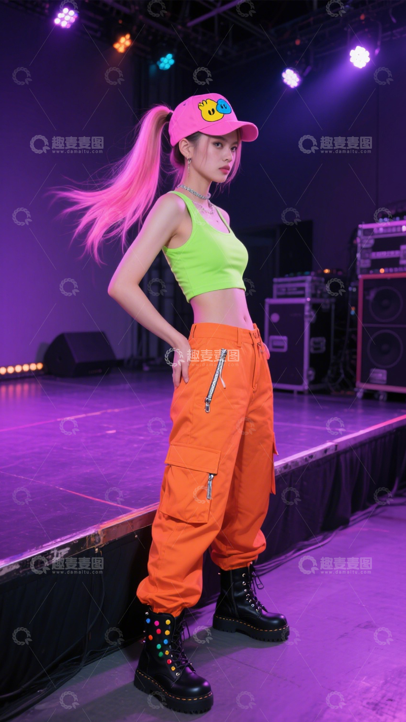高清大图下载【趣麦麦图】潮流街头荧光穿搭