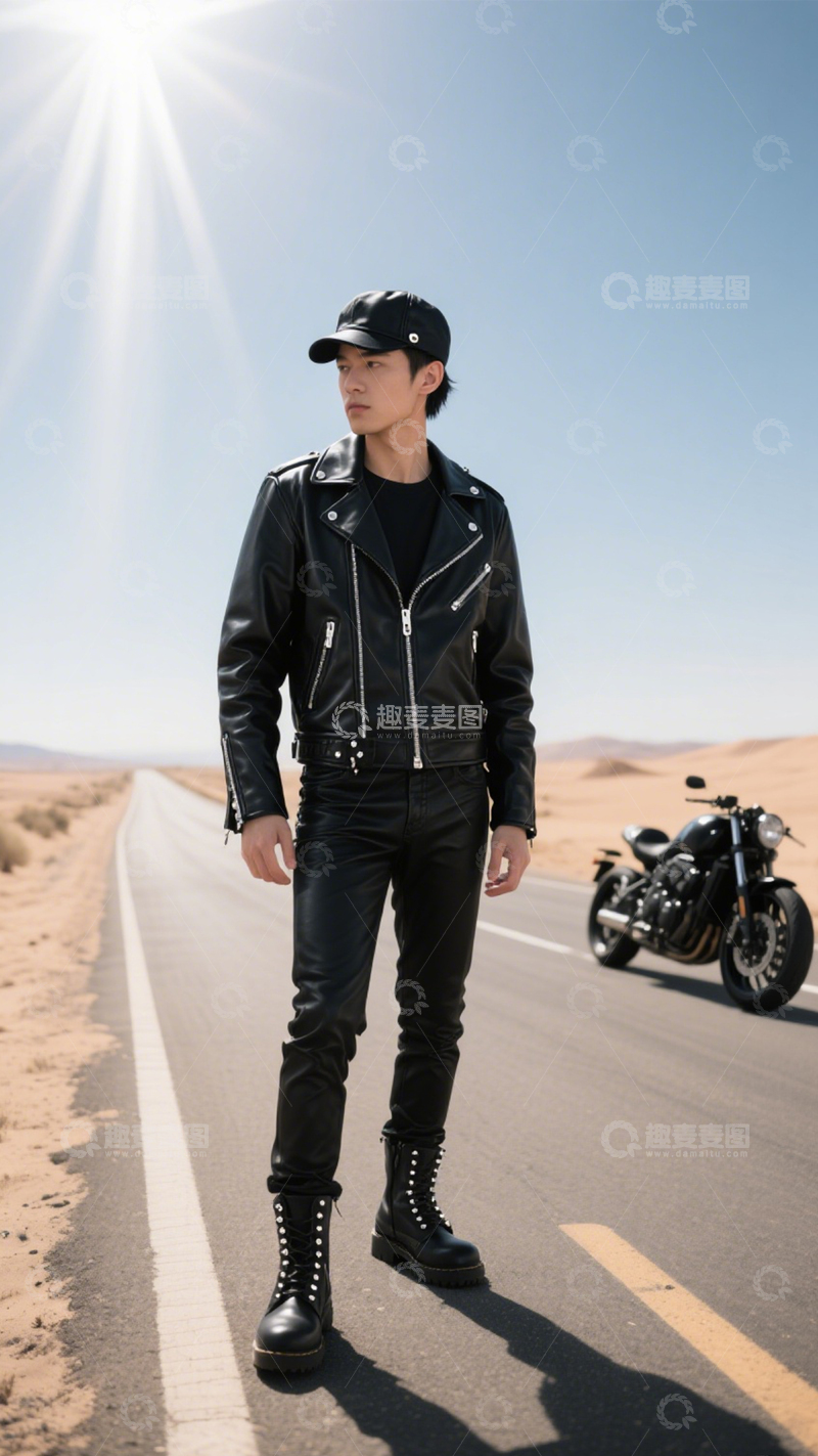 高清大图下载【趣麦麦图】-公路酷帅机车穿搭