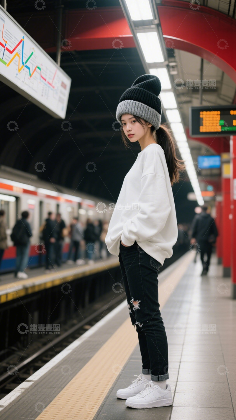 高清大图下载【趣麦麦图】潮流叠帽休闲穿搭3