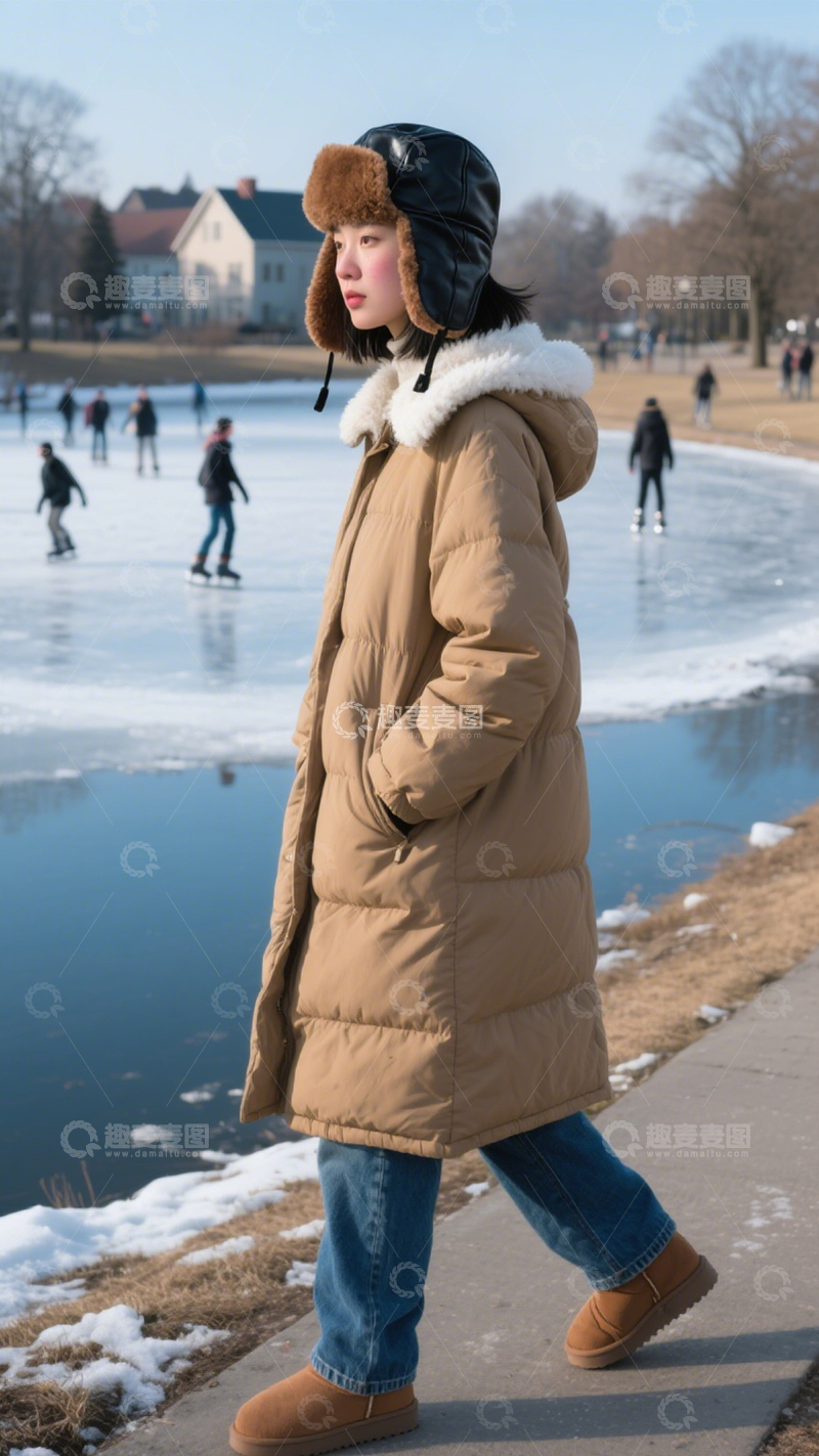 高清大图下载【趣麦麦图】冬日户外冰场穿搭3