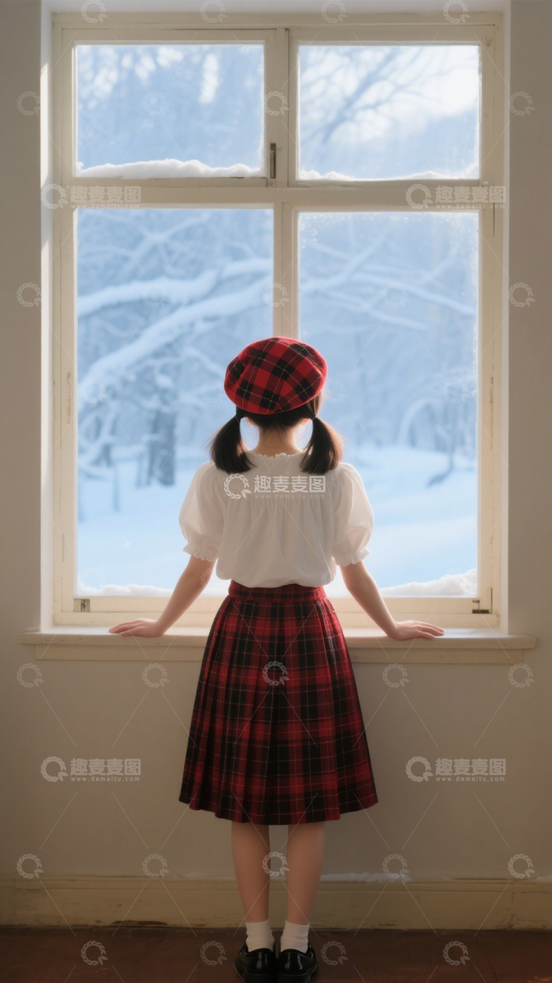 高清大图下载【趣麦麦图】冬日JK少女治愈风1