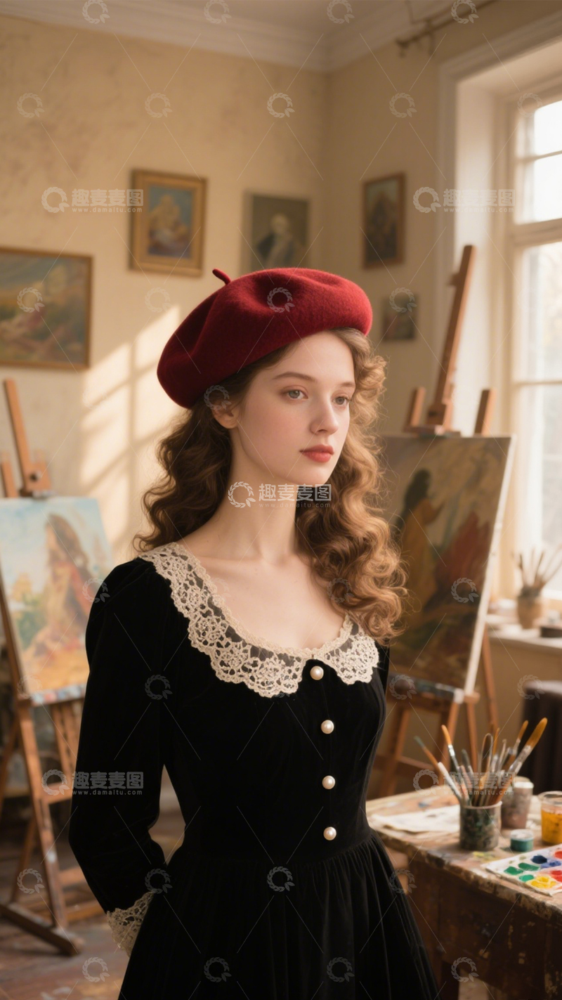 高清大图下载【趣麦麦图】复古花园优雅穿搭