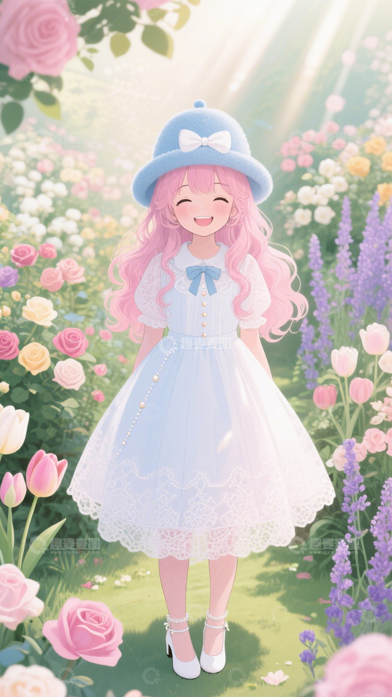 高清大图下载【趣麦麦图】甜美洛丽塔花园风1