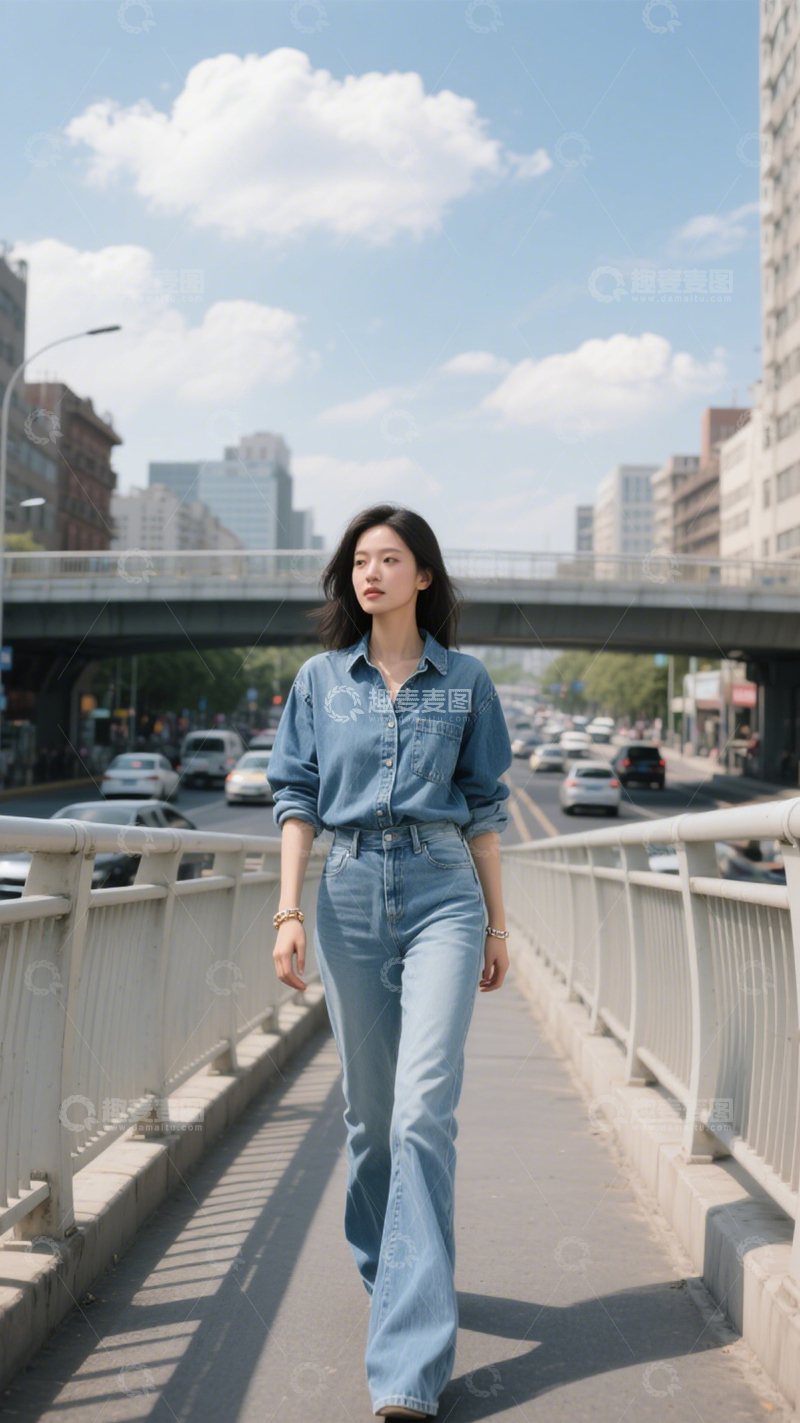 高清大图下载【趣麦麦图】城市街头牛仔穿搭2