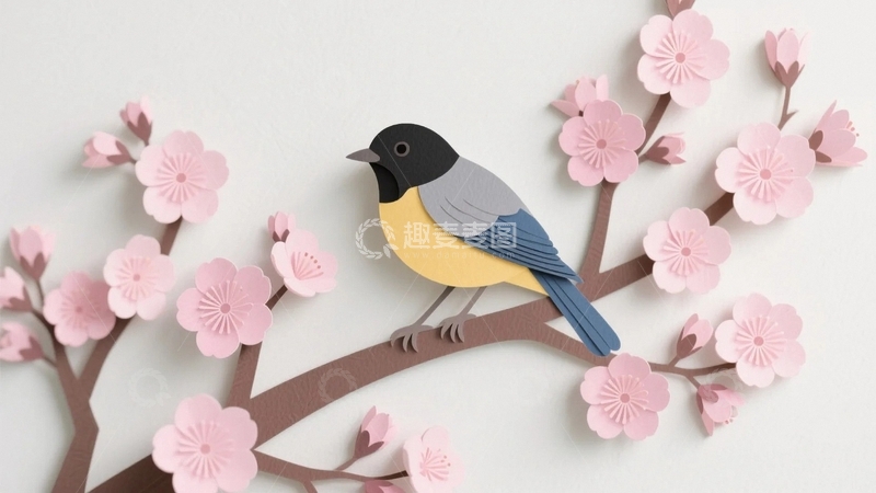 高清大图下载【趣麦麦图】剪纸艺术花鸟2