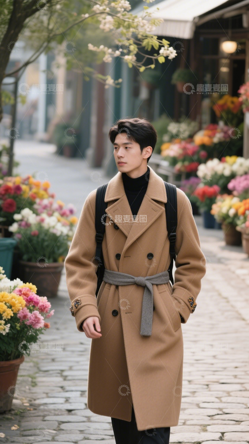 高清大图下载【趣麦麦图】时尚通勤驼色大衣3