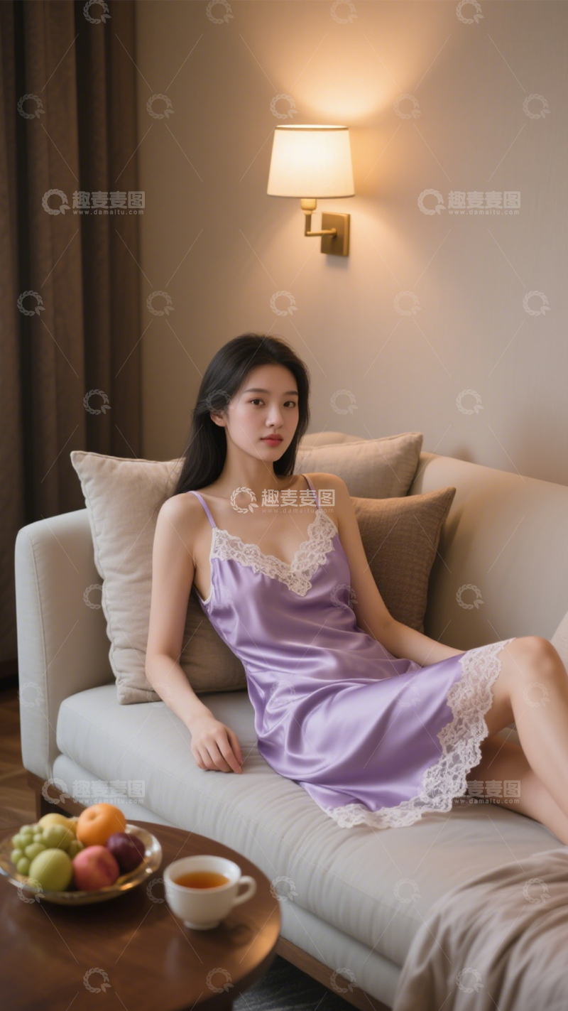 高清大图下载【趣麦麦图】温柔居家睡衣氛围3