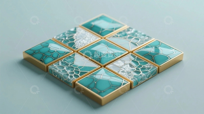 高清大图下载【趣麦麦图】金色镶边的瓷砖艺术2