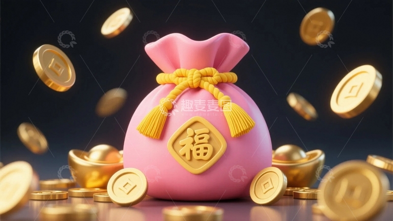 高清大图下载【趣麦麦图】金币福袋迎新春4