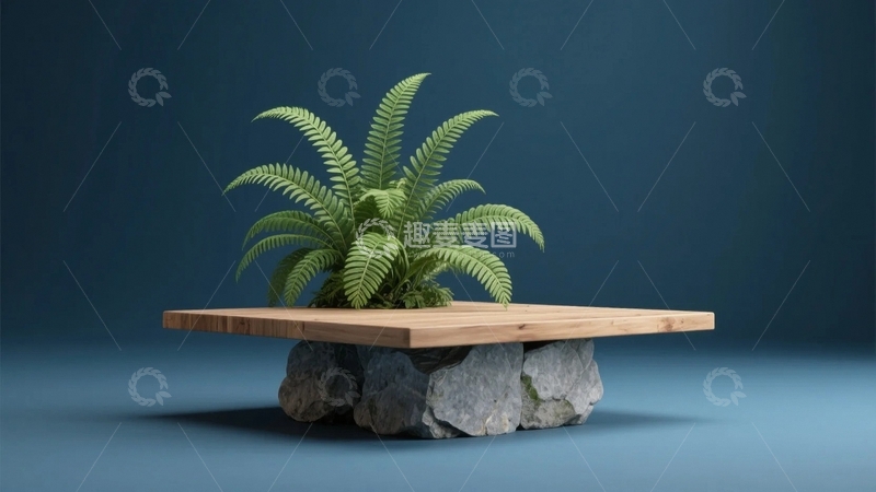 高清大图下载【趣麦麦图】植物青石模板展台3