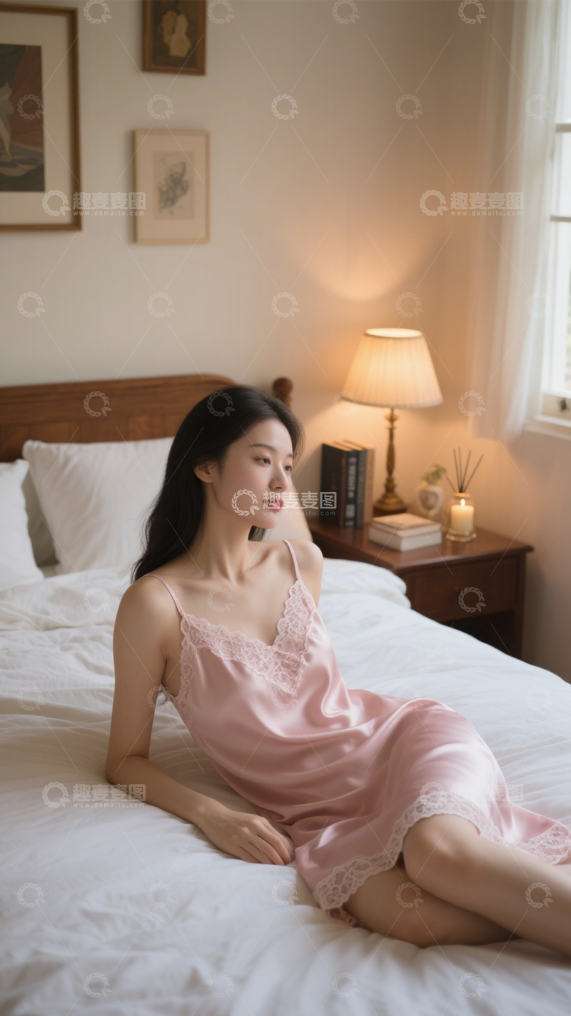 高清大图下载【趣麦麦图】温柔居家睡衣氛围1