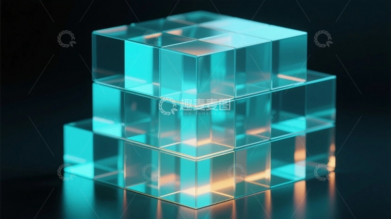 高清大图下载【趣麦麦图】科技感十足的几何积木1