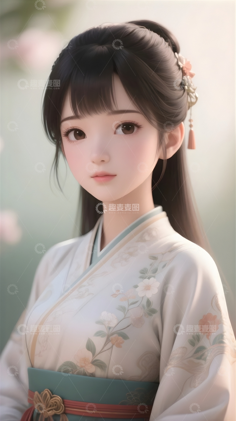 高清大图下载【趣麦麦图】汉服少女的婉约之美4