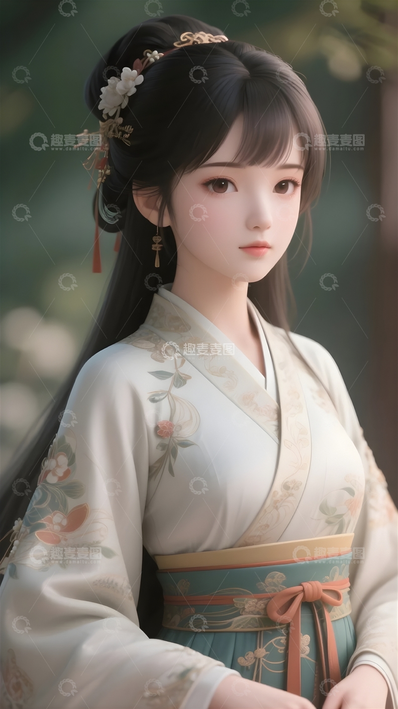 高清大图下载【趣麦麦图】汉服少女的婉约之美2