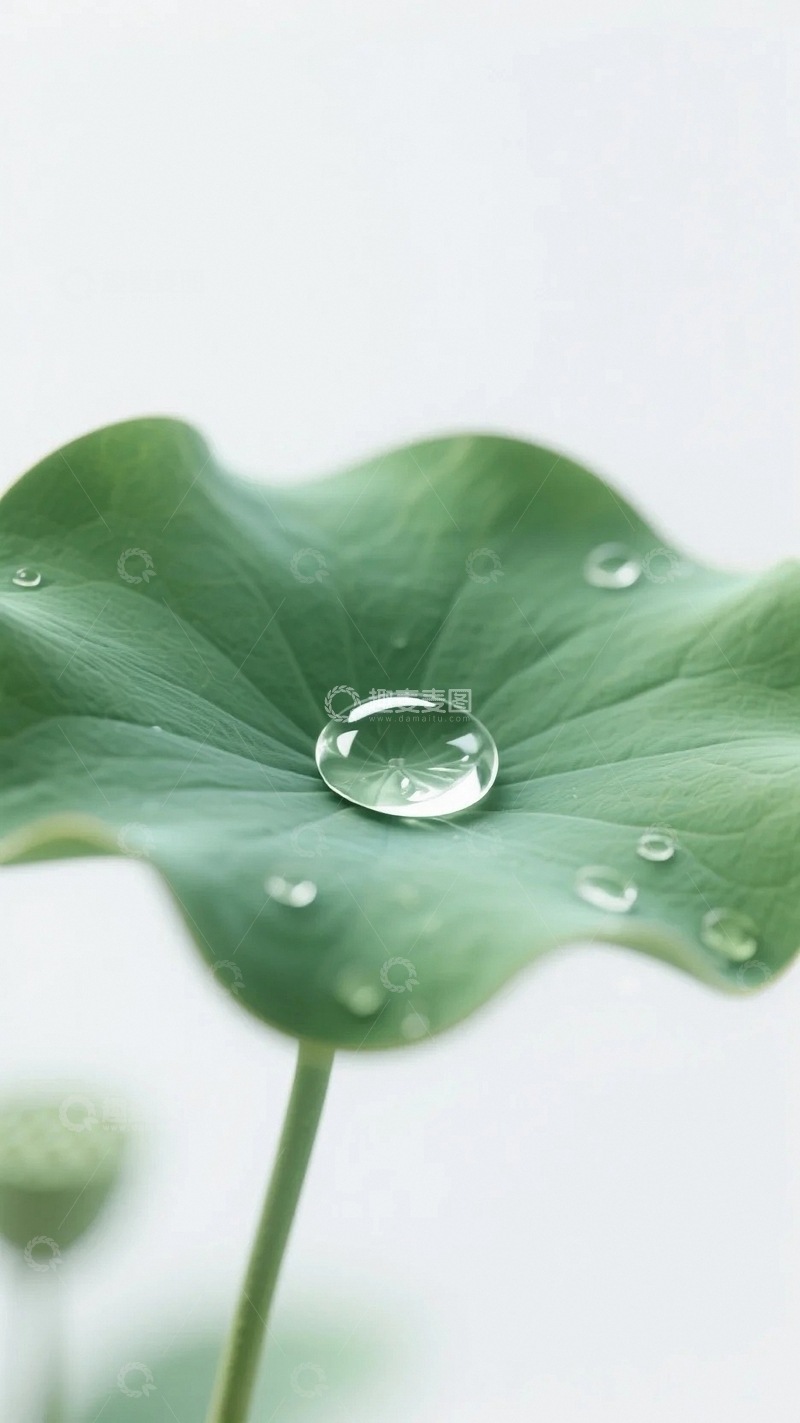 高清大图下载【趣麦麦图】处暑之荷叶露珠1