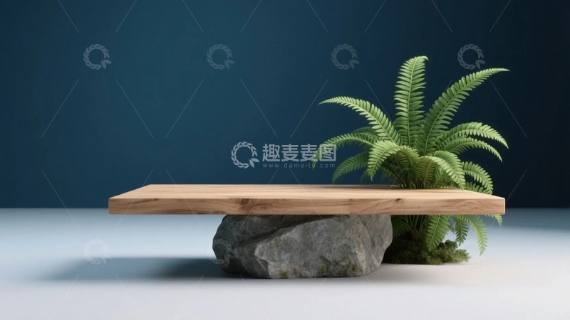 高清大图下载【趣麦麦图】植物青石模板展台1